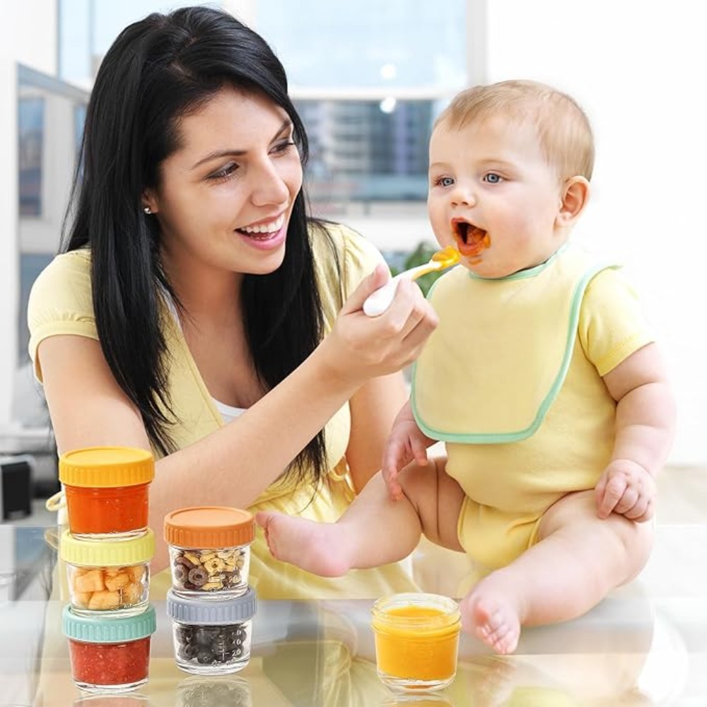 Baby Food Storage Jar - Conjunto de 6 Potes de Vidro