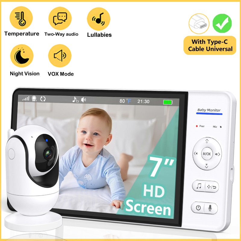 Baby Monitor Sensor - Nenhum wi fi 7 Polegada monitor