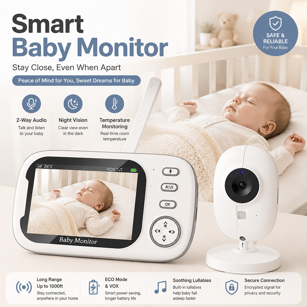 Baby Monitor Sensor - Monitor de Bebê de 3,5 polegadas