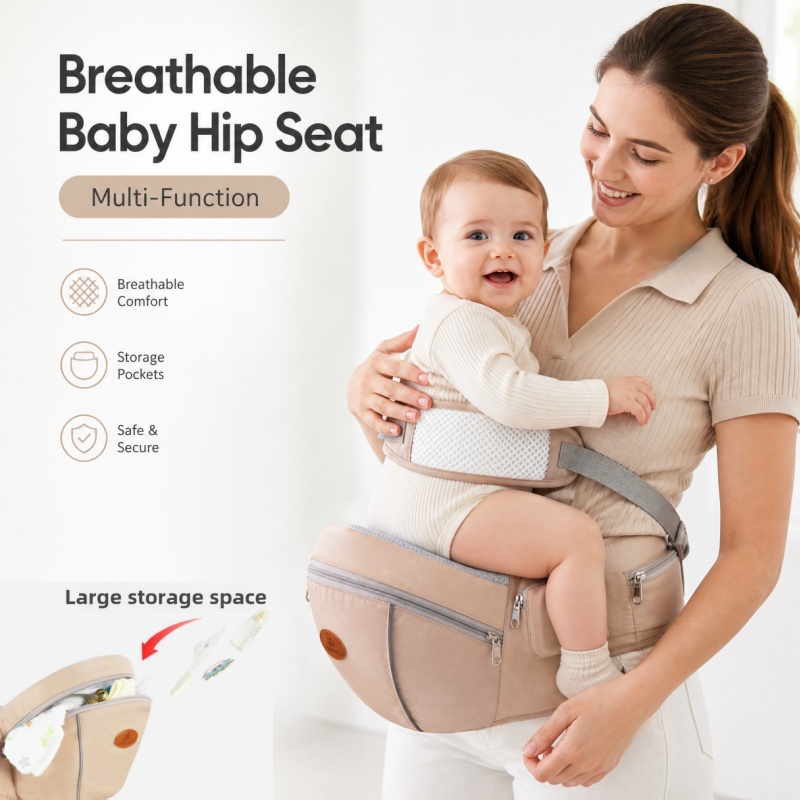 Ergonomic Baby Carrier - Canguru Ergonômico Respirável para Bebês, Leve,