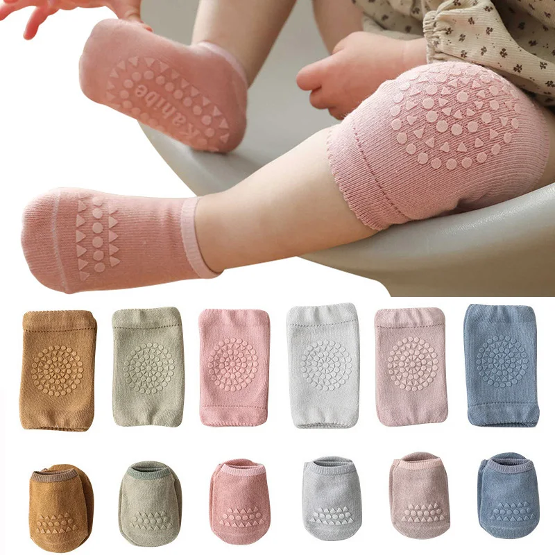 Baby Knee Pad Crawling - Bebê joelheiras meias conjunto para meninas