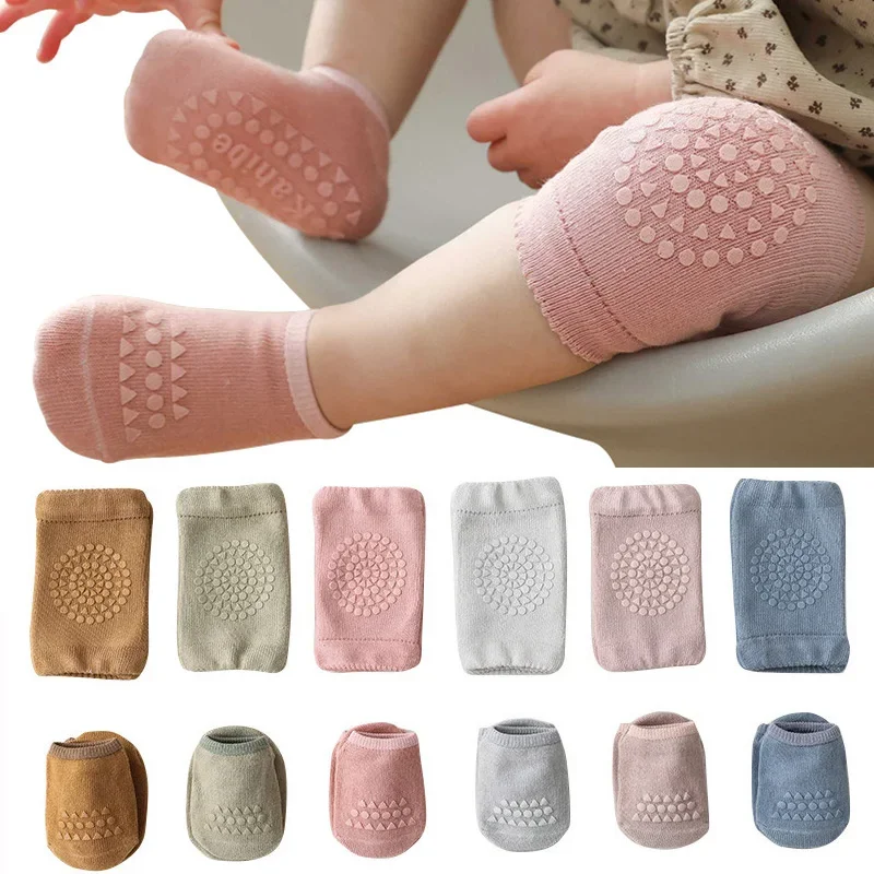 Baby Knee Pad Crawling - Joelheiras do bebê meias conjunto cor