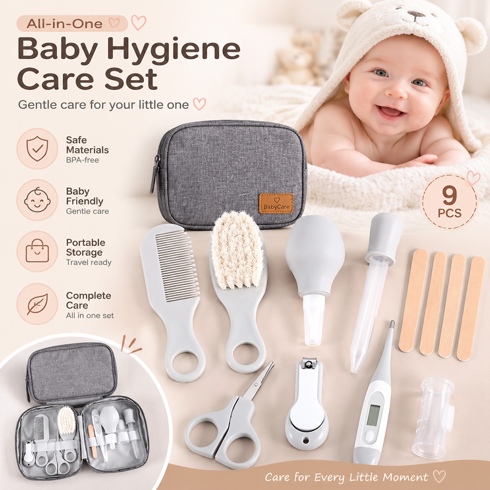 Kit de Higiene para Bebês 9 Pe - Baby Products Kit Set avaliação e preço